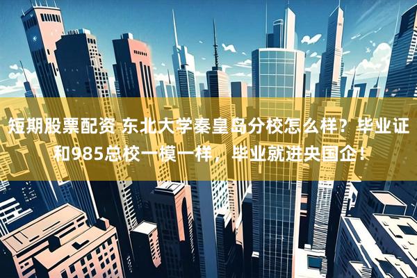 短期股票配资 东北大学秦皇岛分校怎么样？毕业证和985总校一模一样，毕业就进央国企！